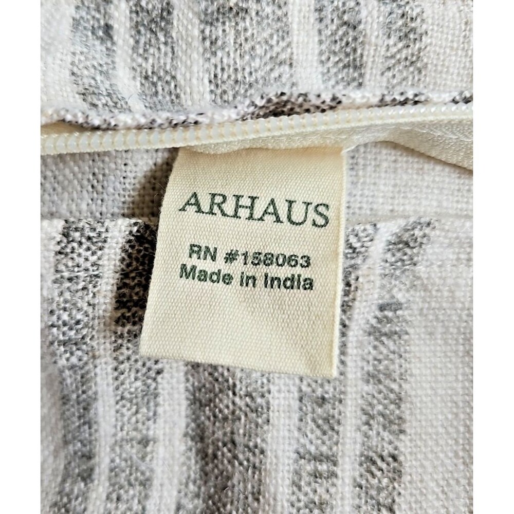 Arhaus 100% Linen Pillow Covers lot 6 Black White Stripe Boho Coastal Farmhouse - Picture 5 of 11